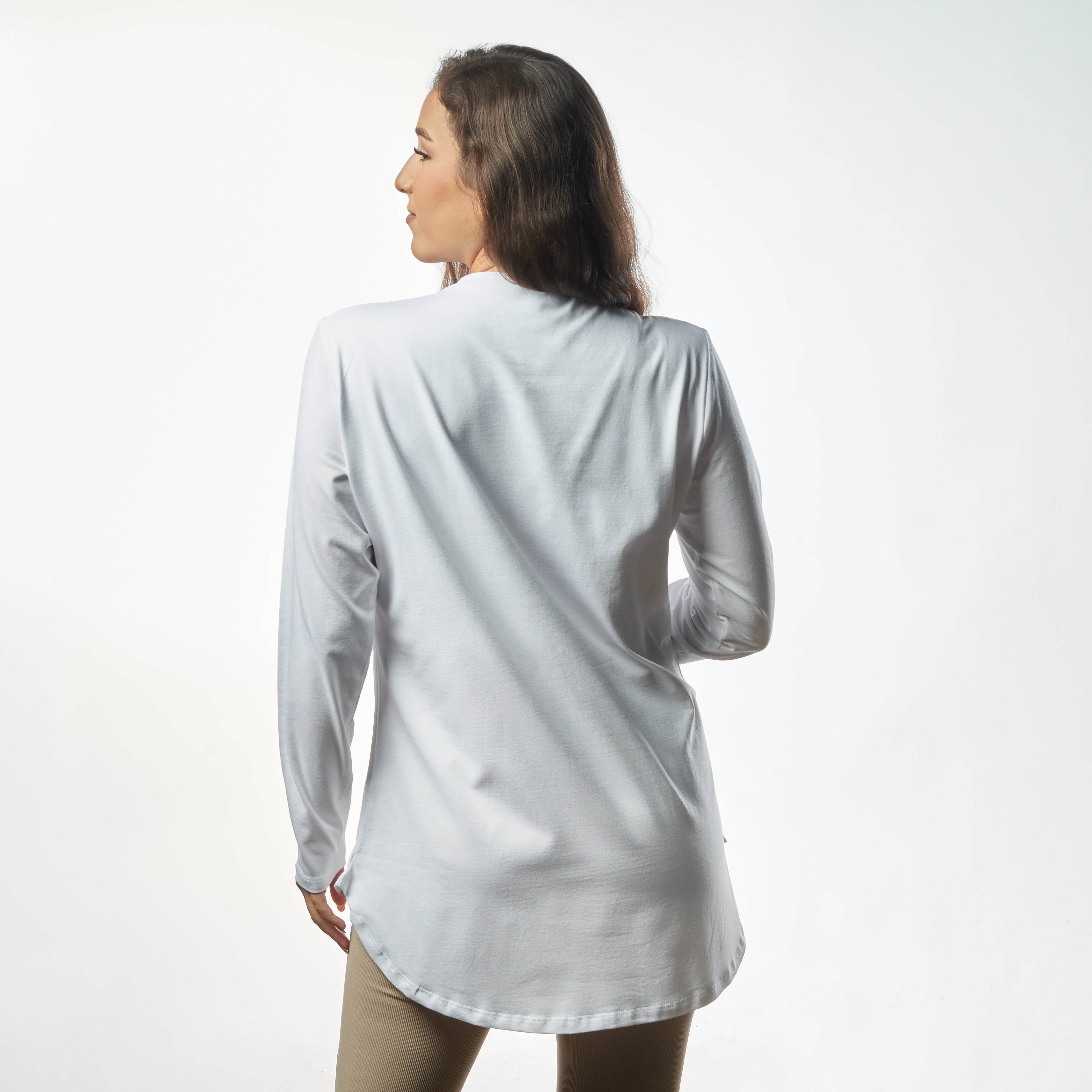 Bamboo + Premium Cotton Double Layer Long Fit Long Sleeves Basic T-Shirt - Breathe Everyday LTD