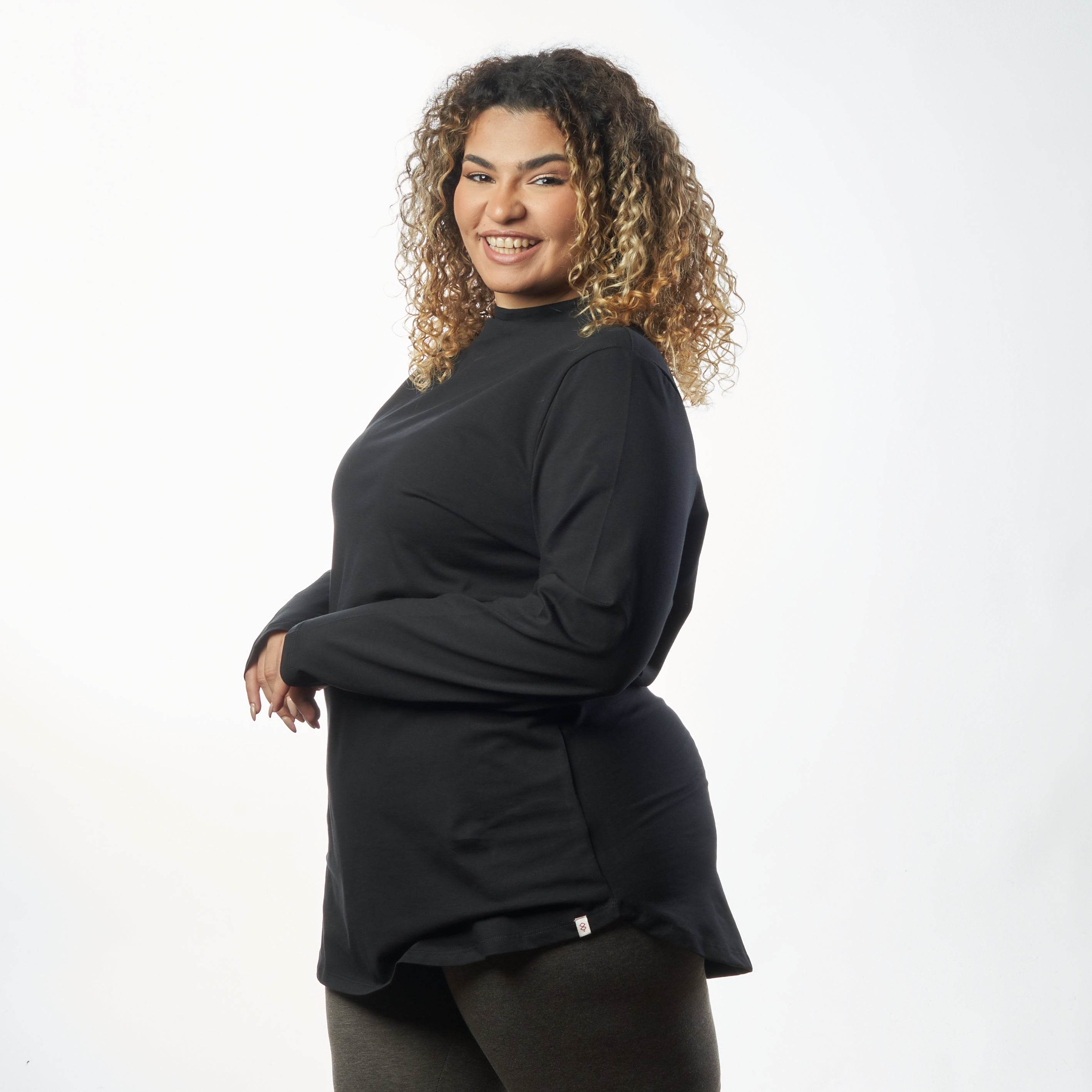 Bamboo + Premium Cotton Double Layer Long Fit Long Sleeves Basic T-Shirt - Breathe Everyday LTD