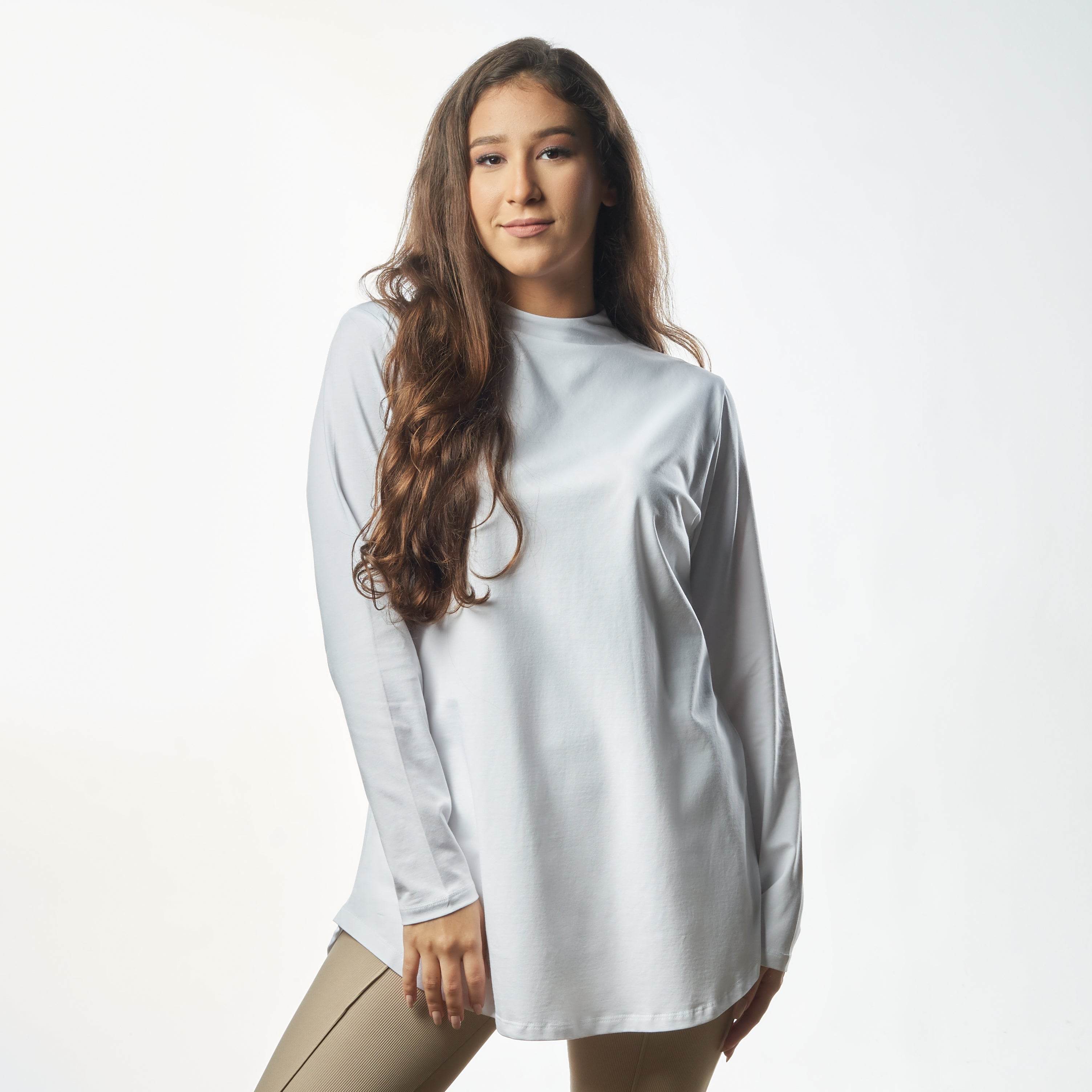 Bamboo + Premium Cotton Double Layer Long Fit Long Sleeves Basic T-Shirt - Breathe Everyday LTD