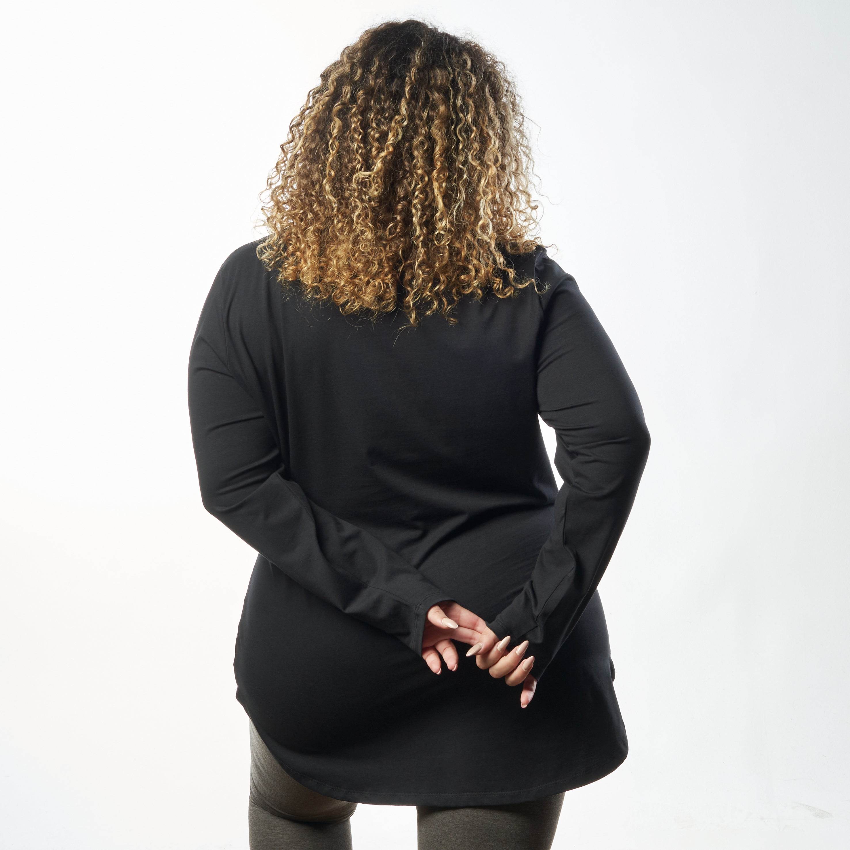 Bamboo + Premium Cotton Double Layer Long Fit Long Sleeves Basic T-Shirt - Breathe Everyday LTD