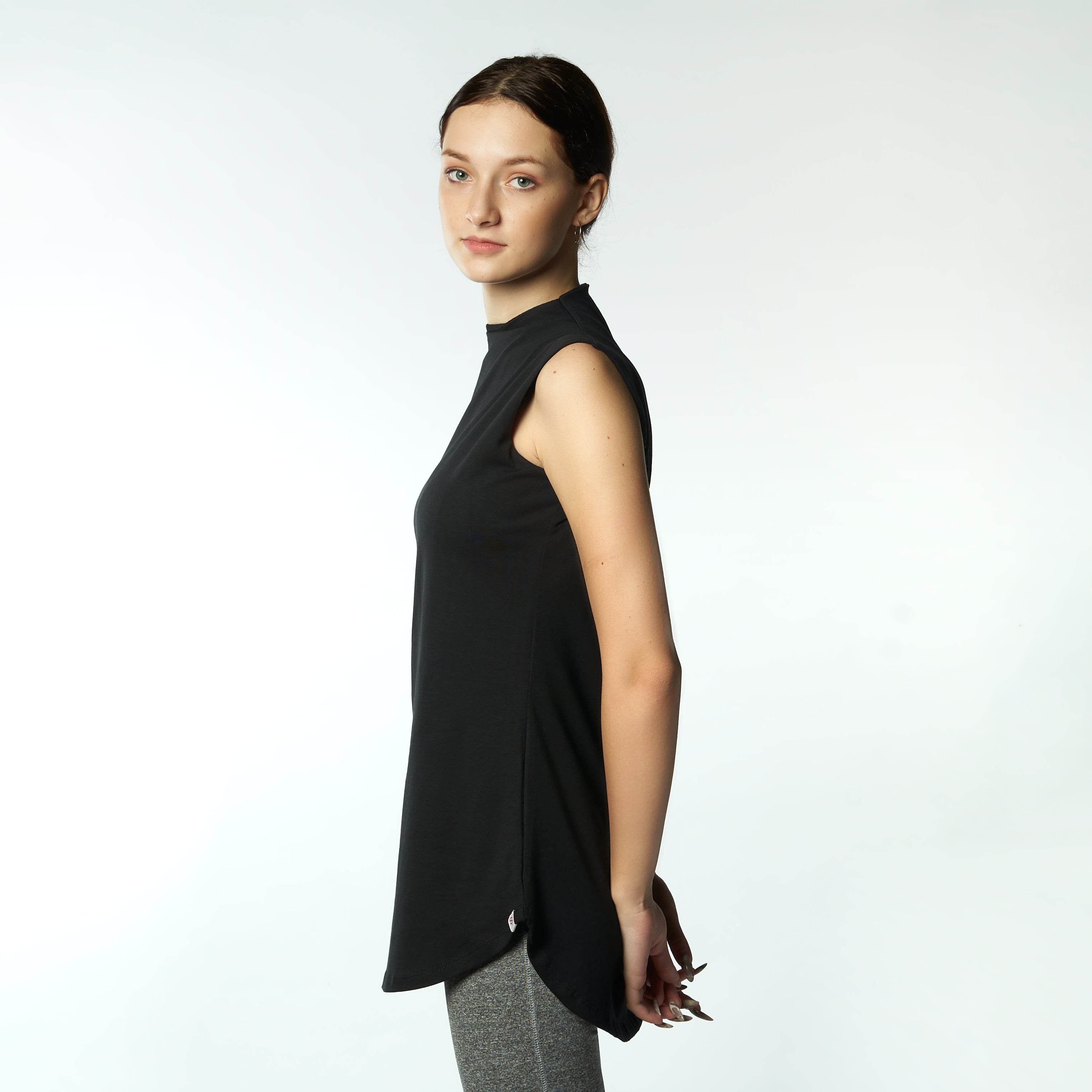 Bamboo + Premium Cotton Double Layer Long Fit Sleeveless Basic T-Shirt - Breathe Everyday LTD