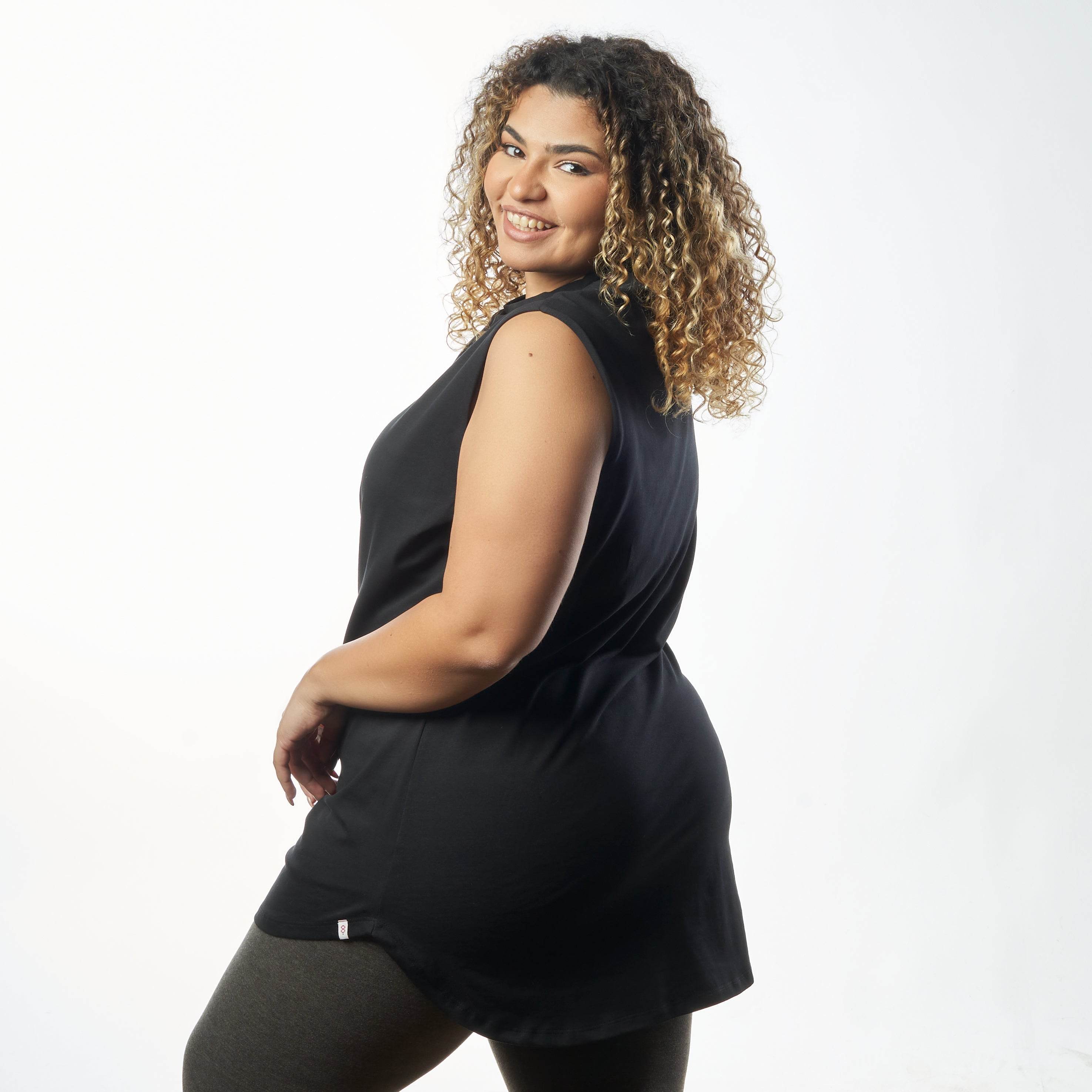 Bamboo + Premium Cotton Double Layer Long Fit Sleeveless Basic T-Shirt - Breathe Everyday LTD