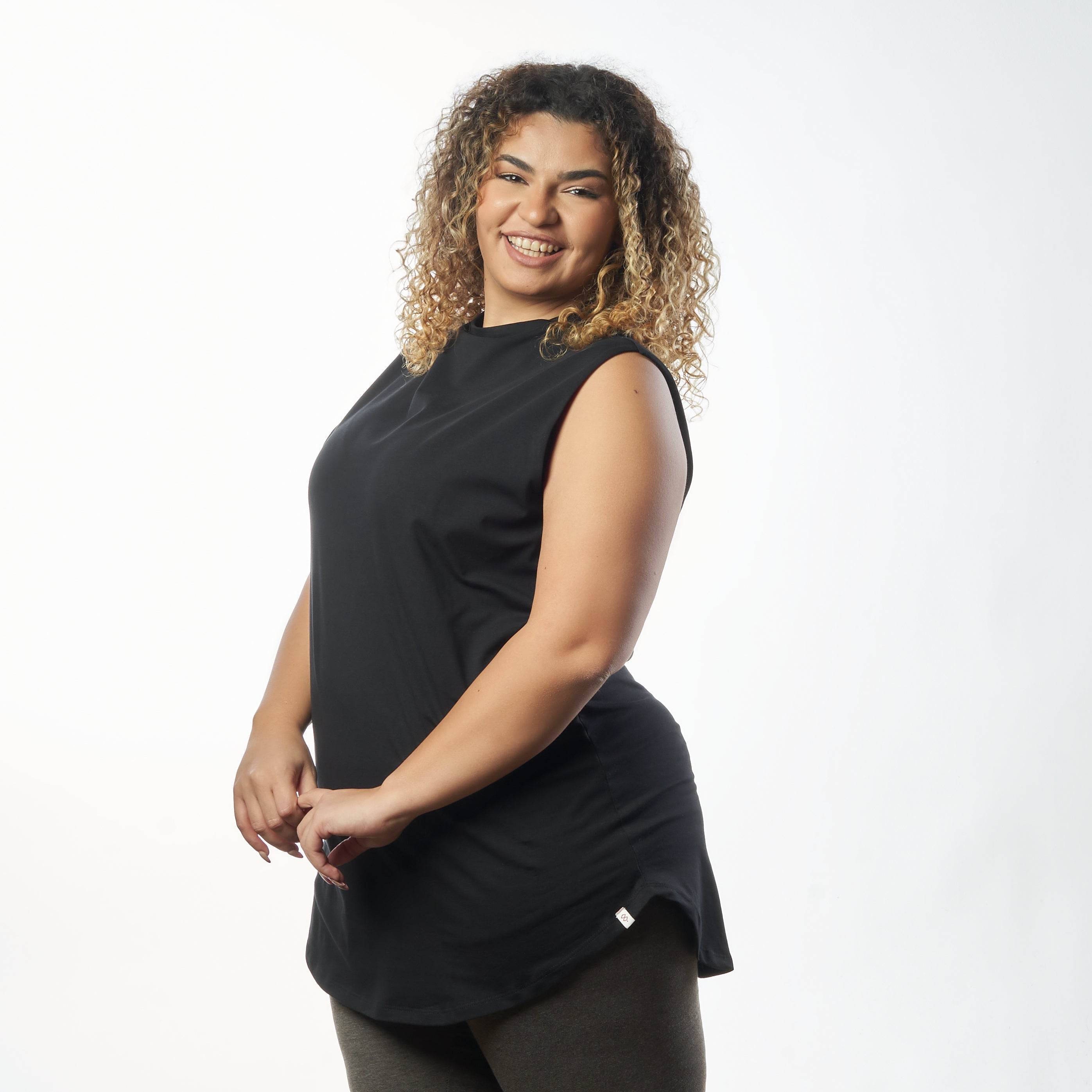 Bamboo + Premium Cotton Double Layer Long Fit Sleeveless Basic T-Shirt - Breathe Everyday LTD