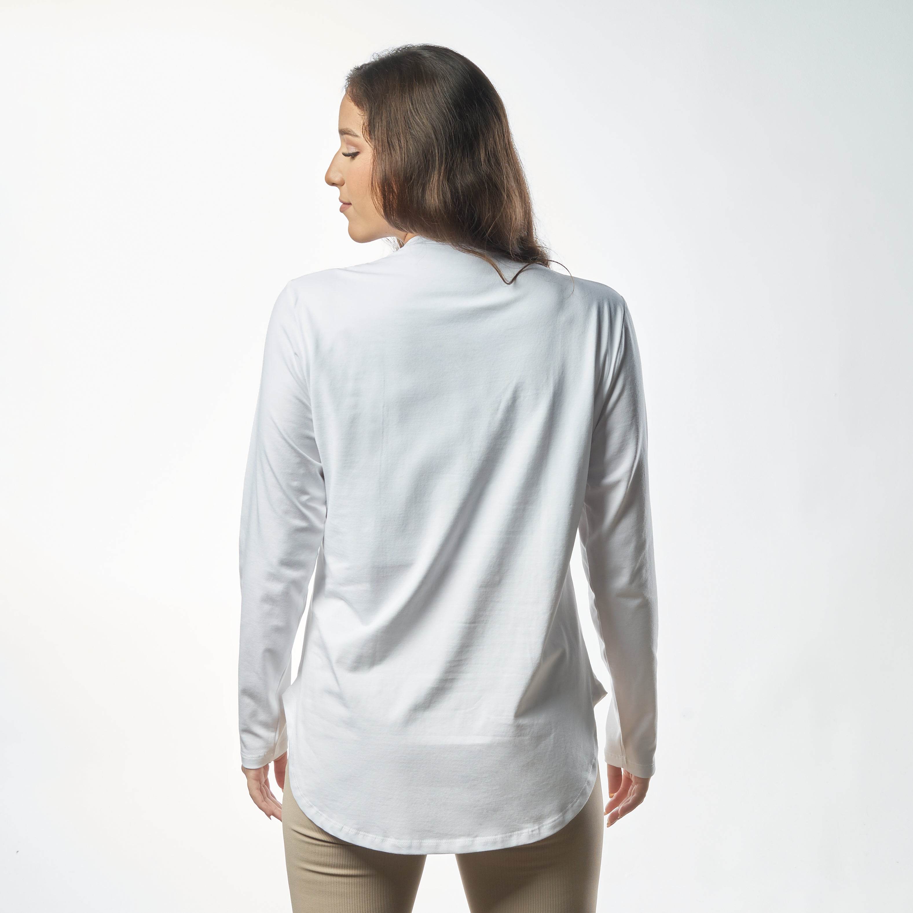 Bamboo + Premium Cotton Double Layer Short Fit Long Sleeves Basic T-Shirt - Breathe Everyday LTD