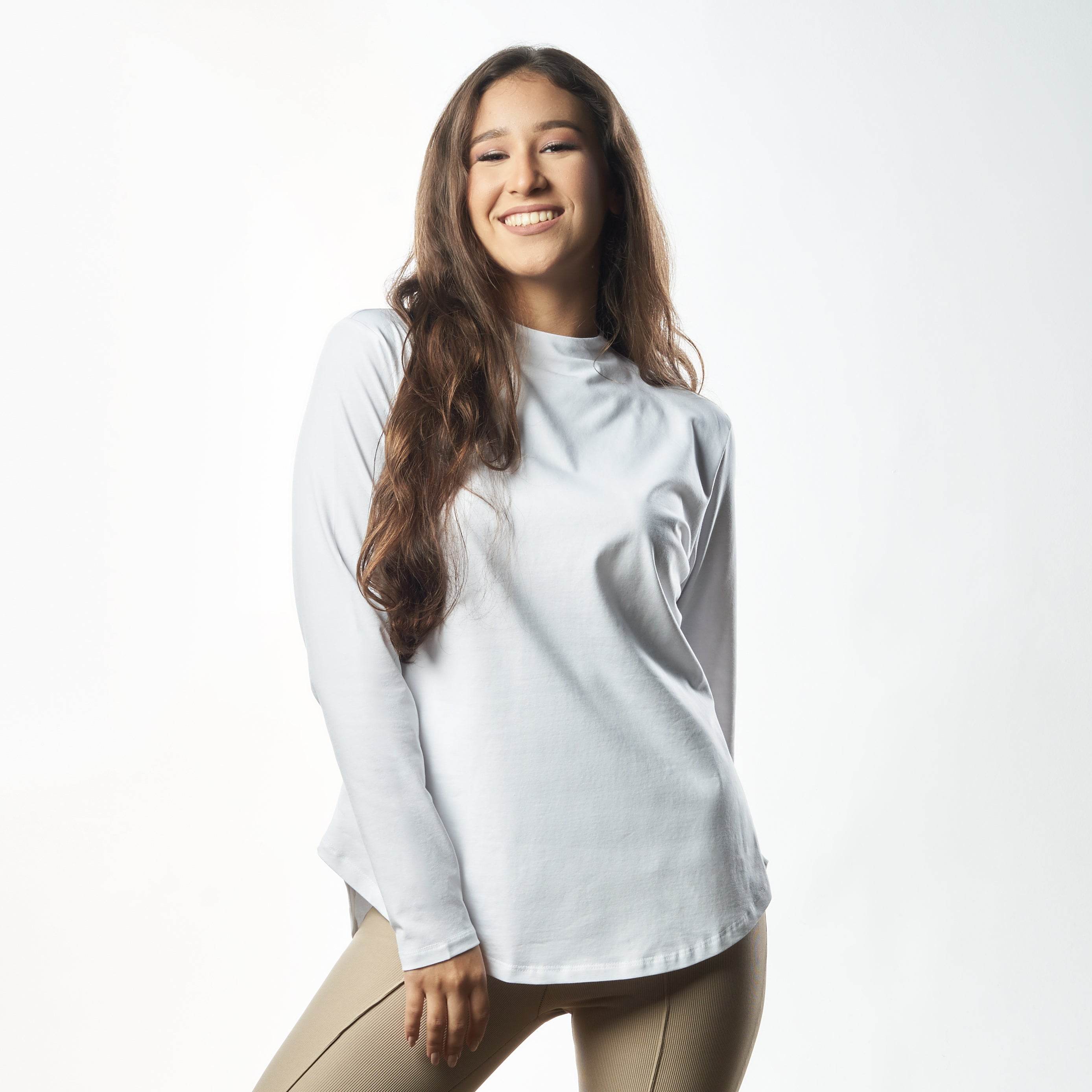 Bamboo + Premium Cotton Double Layer Short Fit Long Sleeves Basic T-Shirt - Breathe Everyday LTD