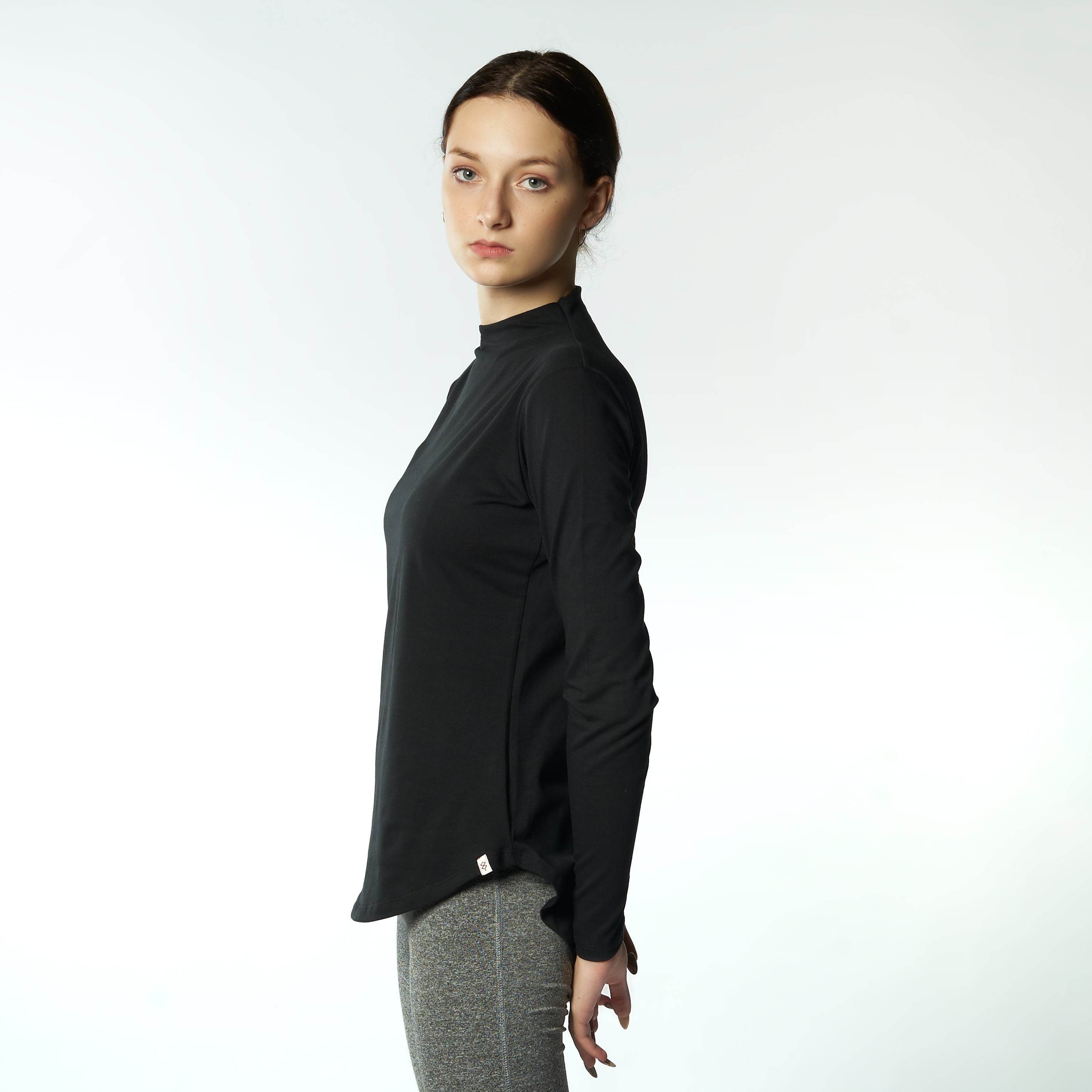 Bamboo + Premium Cotton Double Layer Short Fit Long Sleeves Basic T-Shirt - Breathe Everyday LTD
