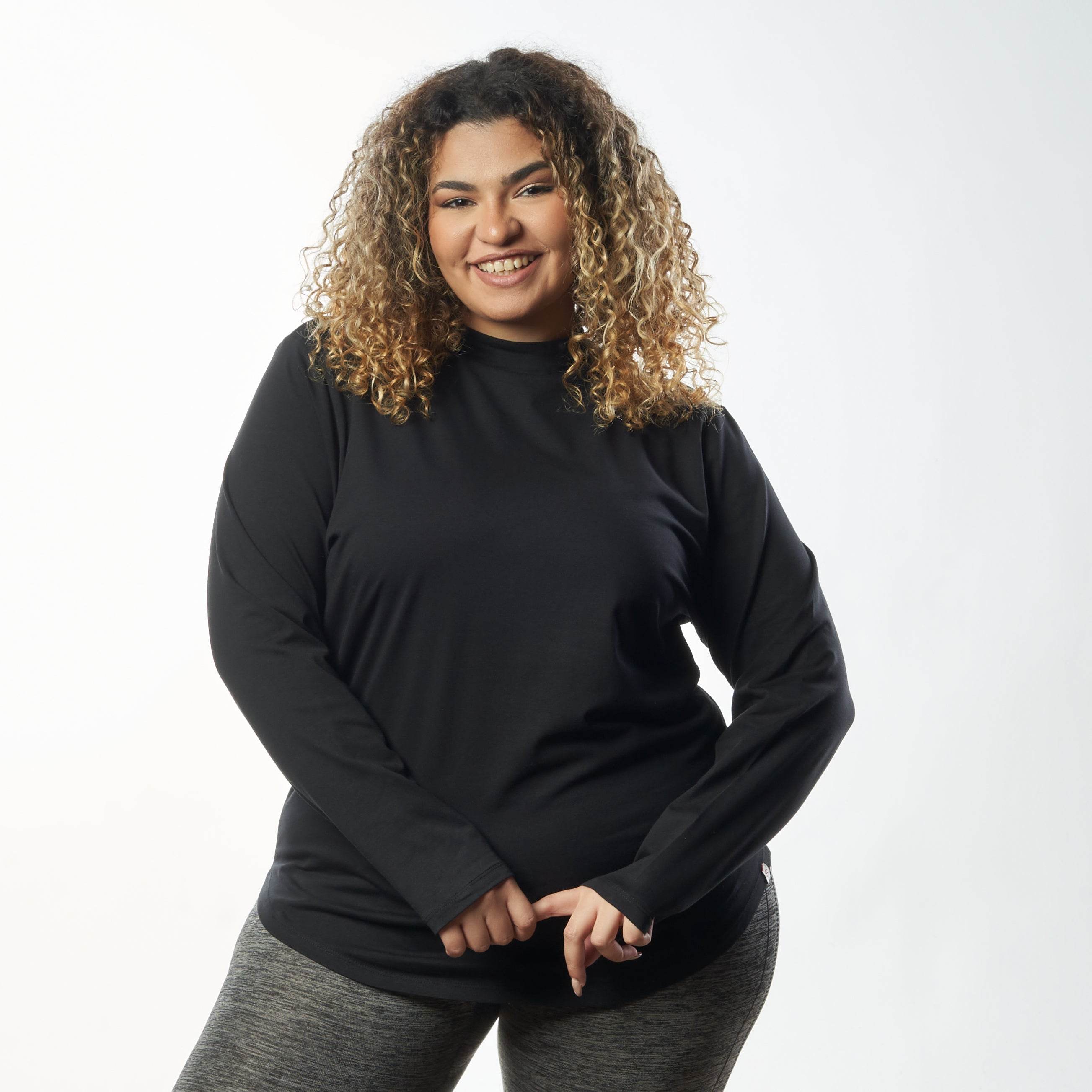 Bamboo + Premium Cotton Double Layer Short Fit Long Sleeves Basic T-Shirt - Breathe Everyday LTD