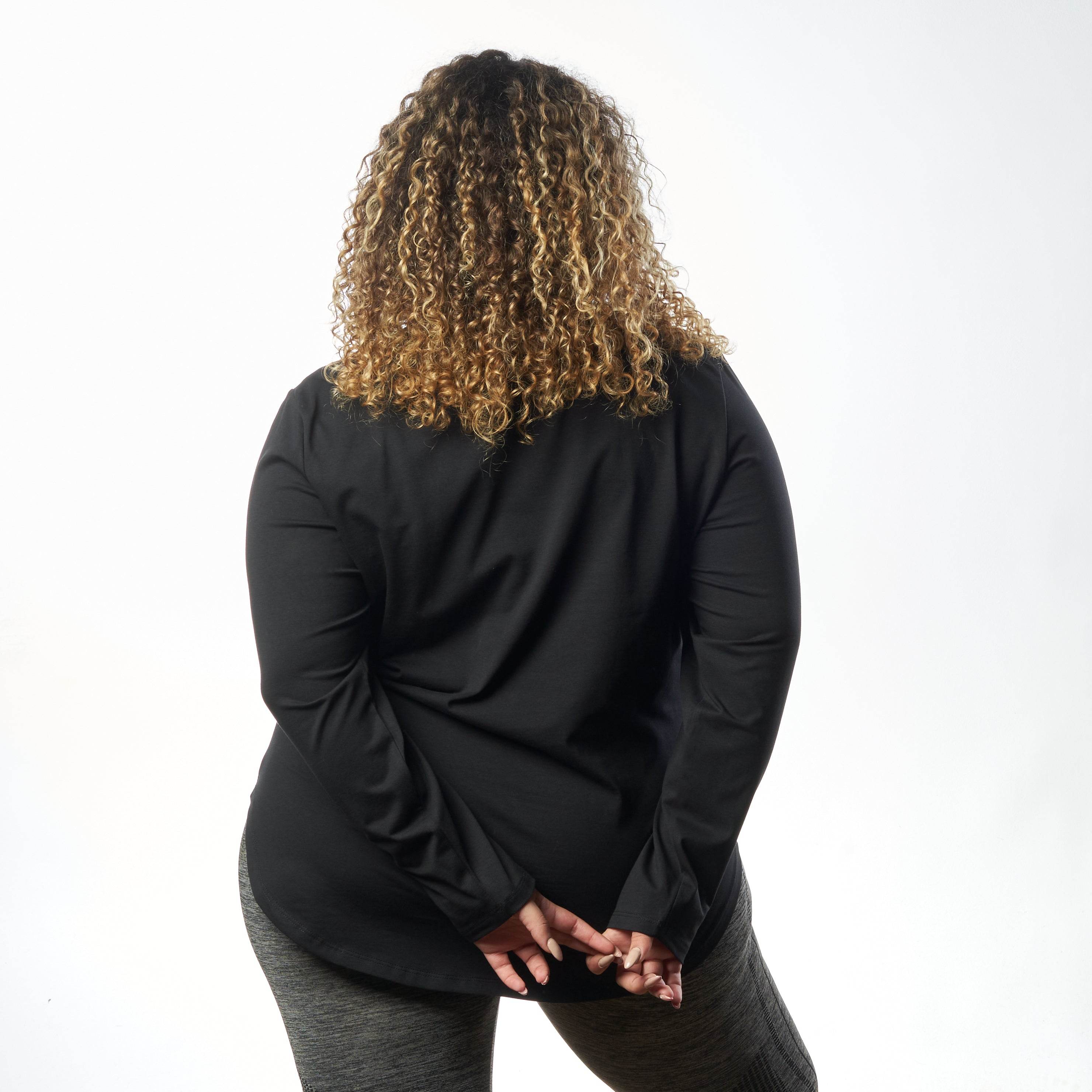 Bamboo + Premium Cotton Double Layer Short Fit Long Sleeves Basic T-Shirt - Breathe Everyday LTD