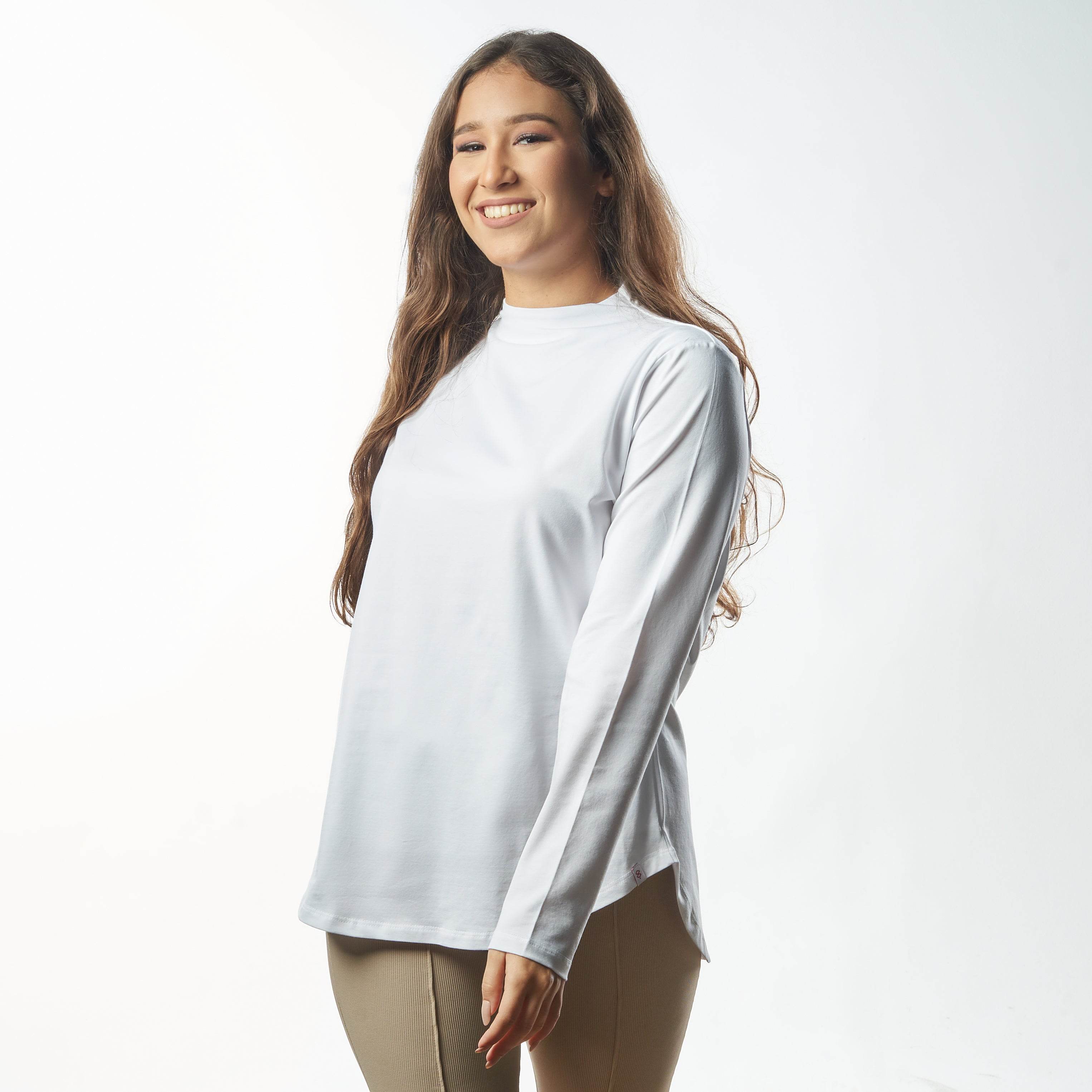 Bamboo + Premium Cotton Double Layer Short Fit Long Sleeves Basic T-Shirt - Breathe Everyday LTD