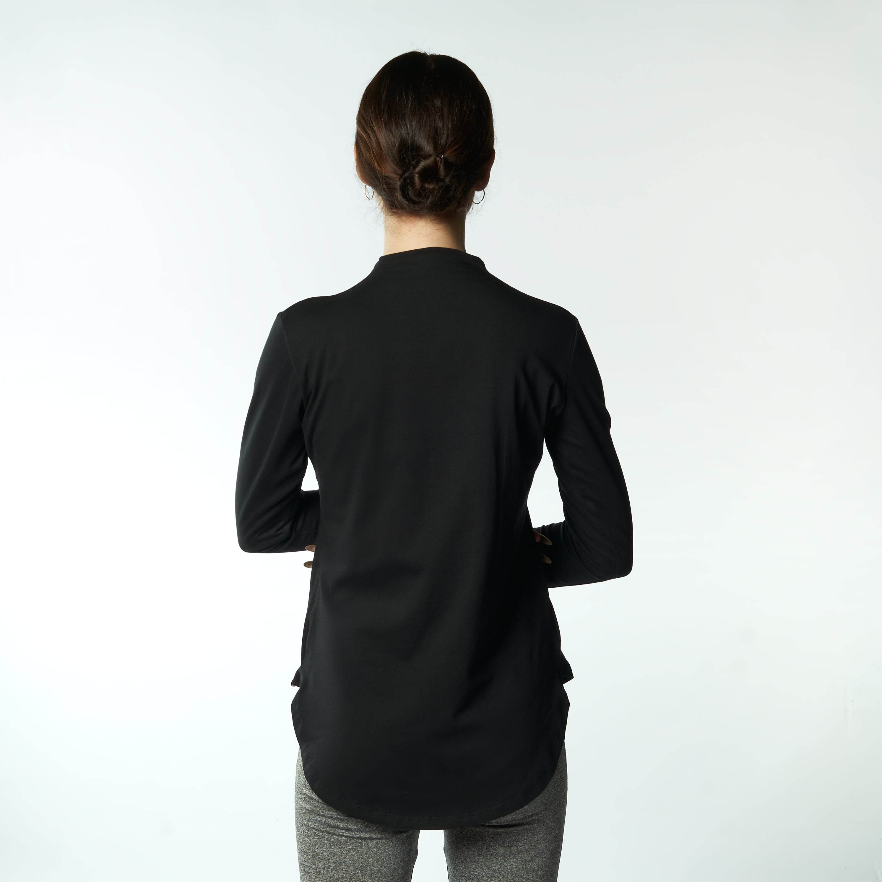 Bamboo + Premium Cotton Double Layer Short Fit Long Sleeves Basic T-Shirt - Breathe Everyday LTD