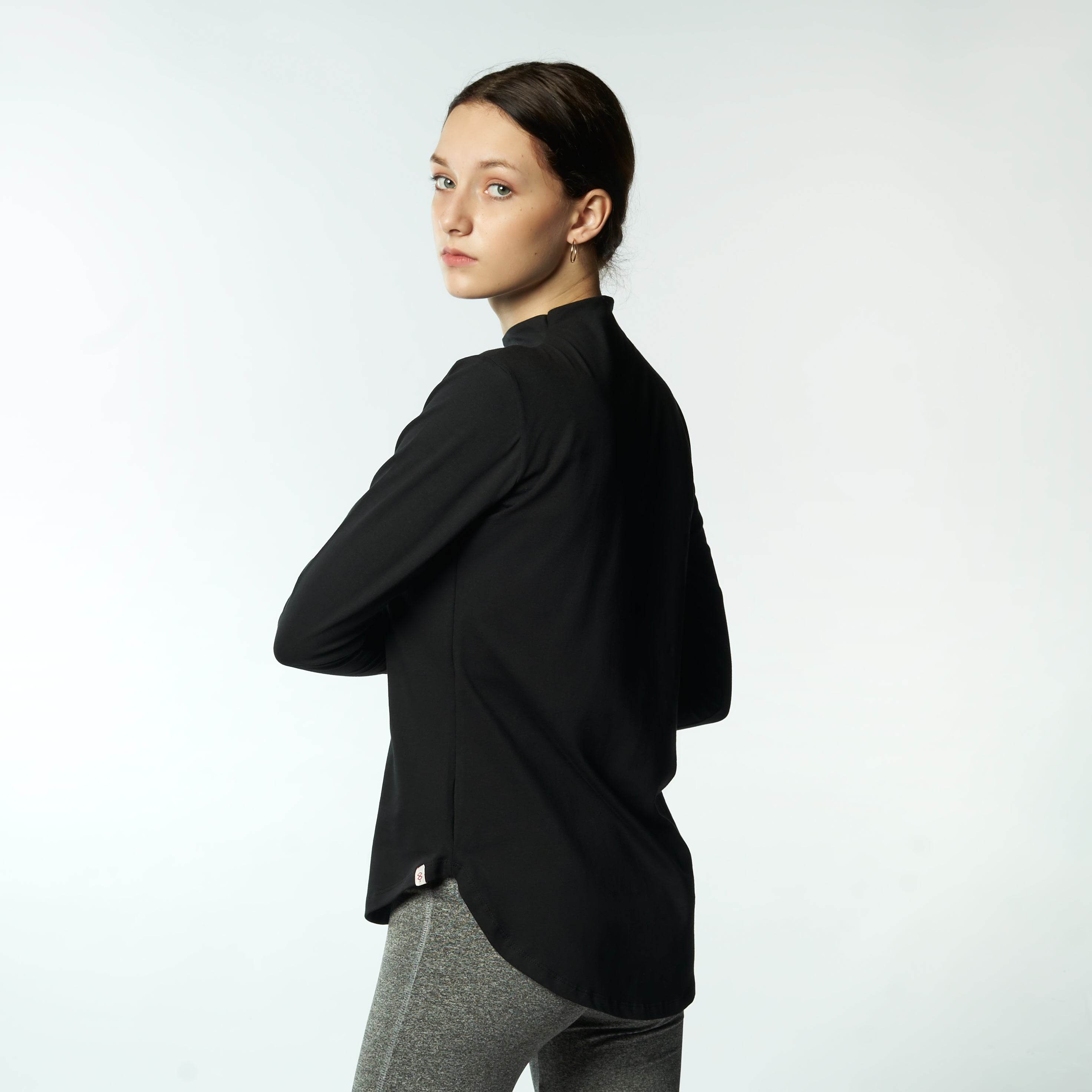 Bamboo + Premium Cotton Double Layer Short Fit Long Sleeves Basic T-Shirt - Breathe Everyday LTD