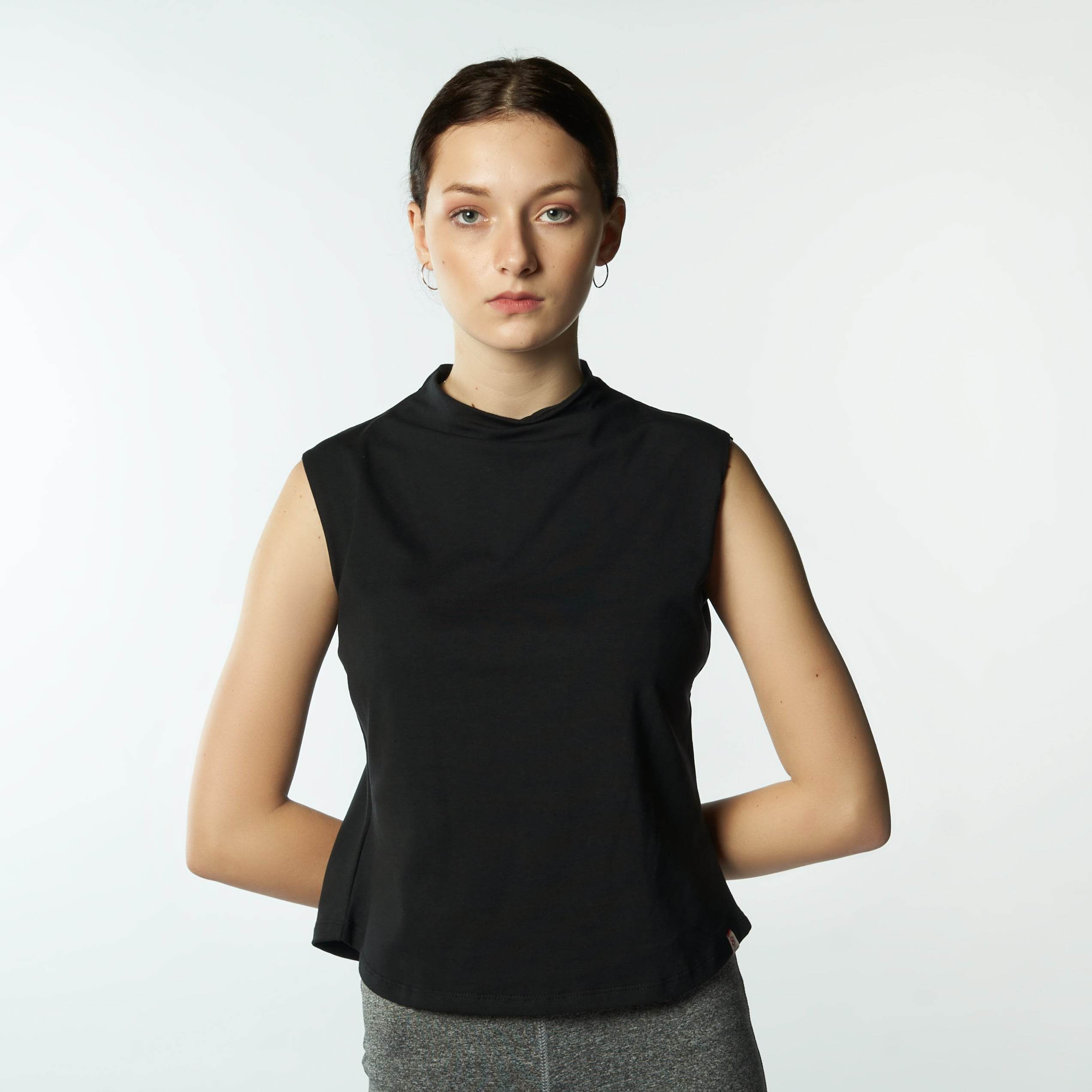 Bamboo + Premium Cotton Double Layer Short Fit Sleeveless Basic T-Shirt - Breathe Everyday LTD