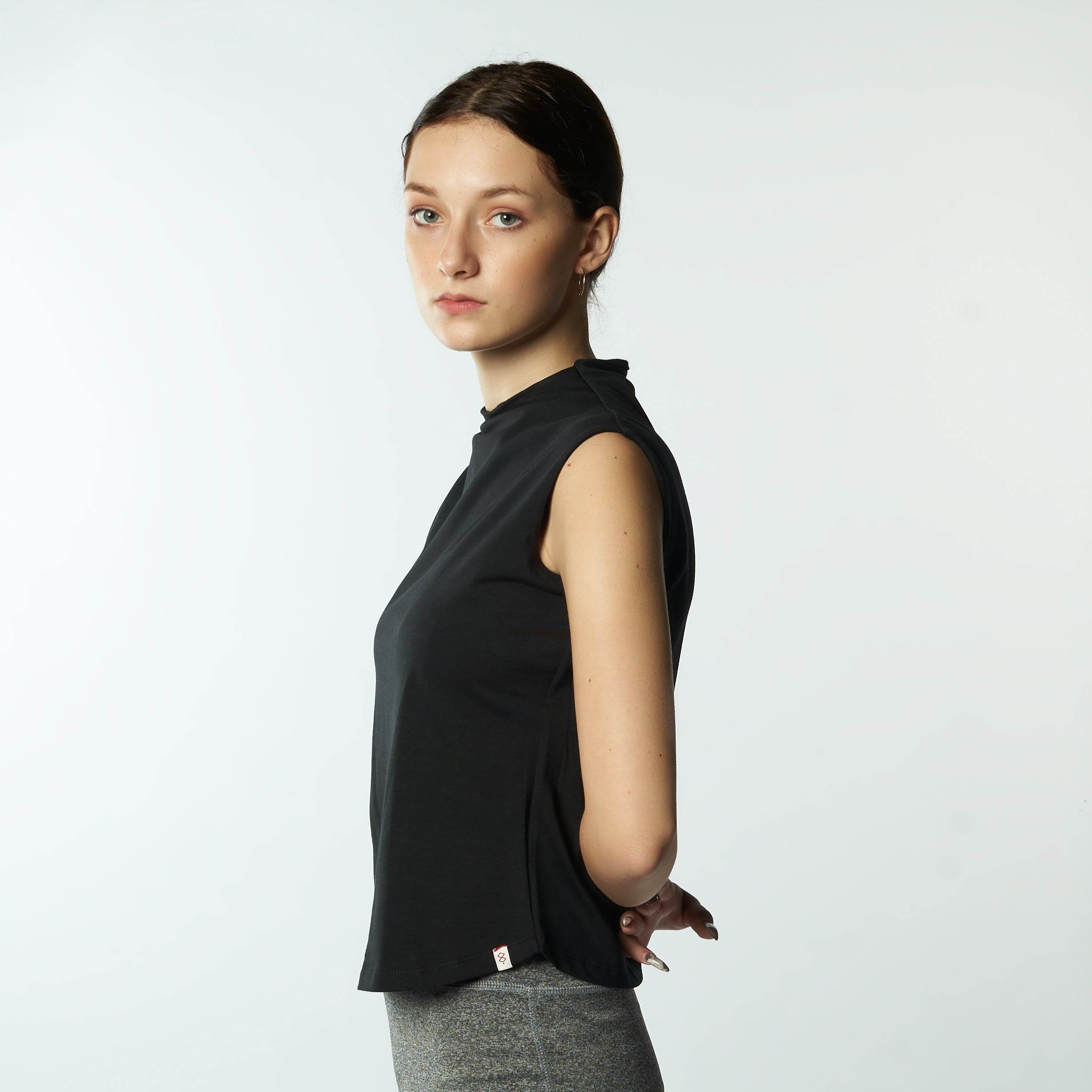 Bamboo + Premium Cotton Double Layer Short Fit Sleeveless Basic T-Shirt - Breathe Everyday LTD