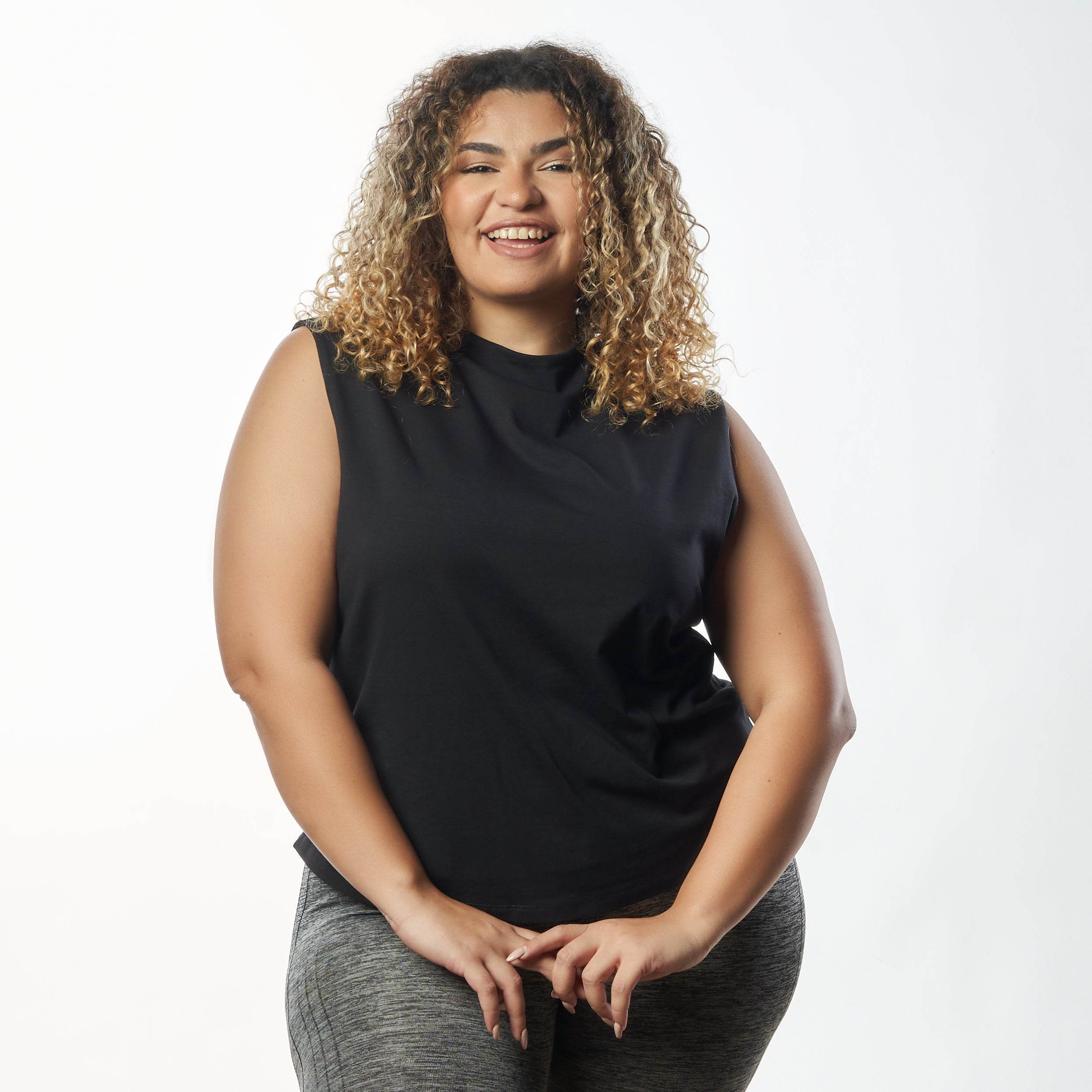 Bamboo + Premium Cotton Double Layer Short Fit Sleeveless Basic T-Shirt - Breathe Everyday LTD