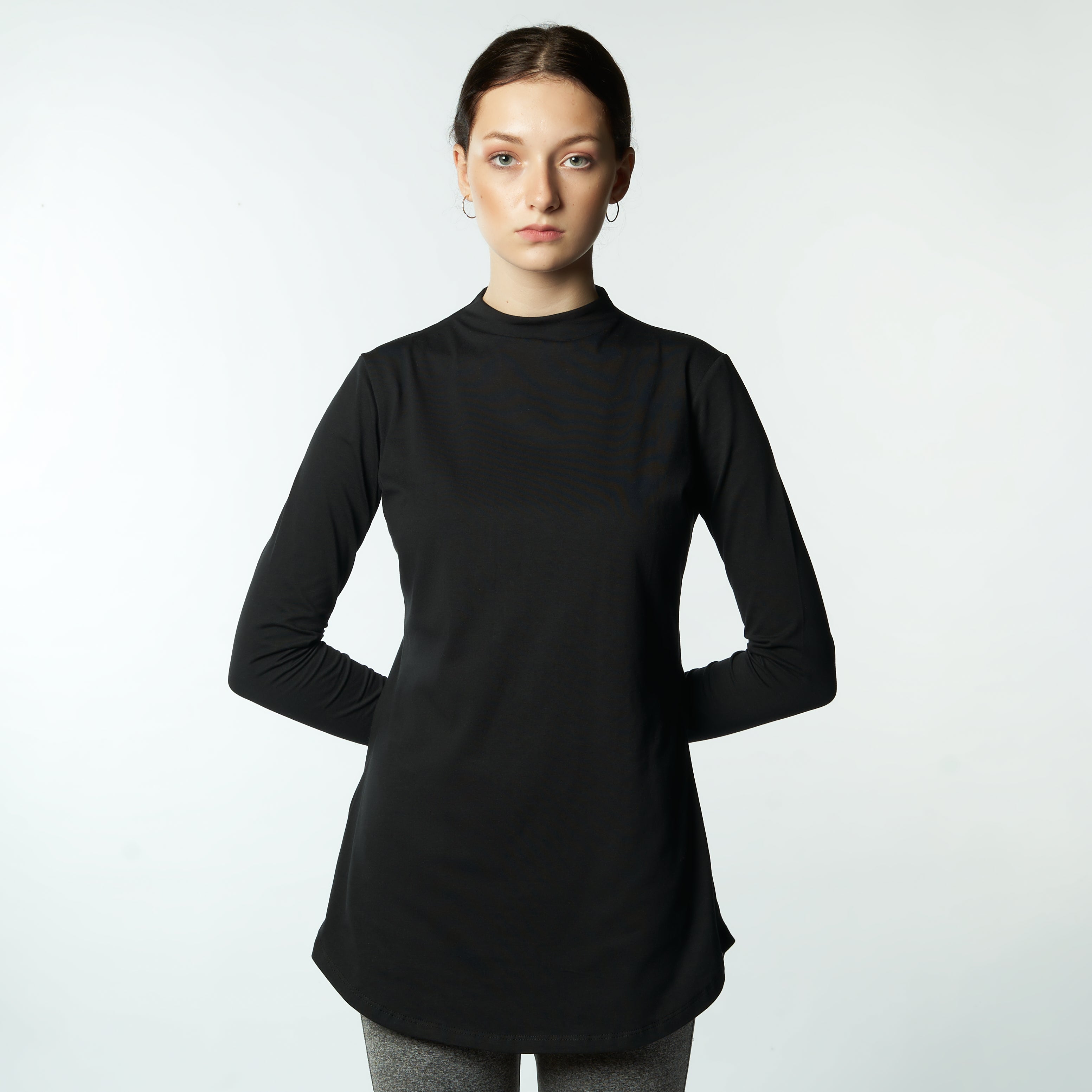 Bamboo + Premium Cotton Double Layer Long Fit Long Sleeves Basic T - Shirt - Breathe Everyday LTD