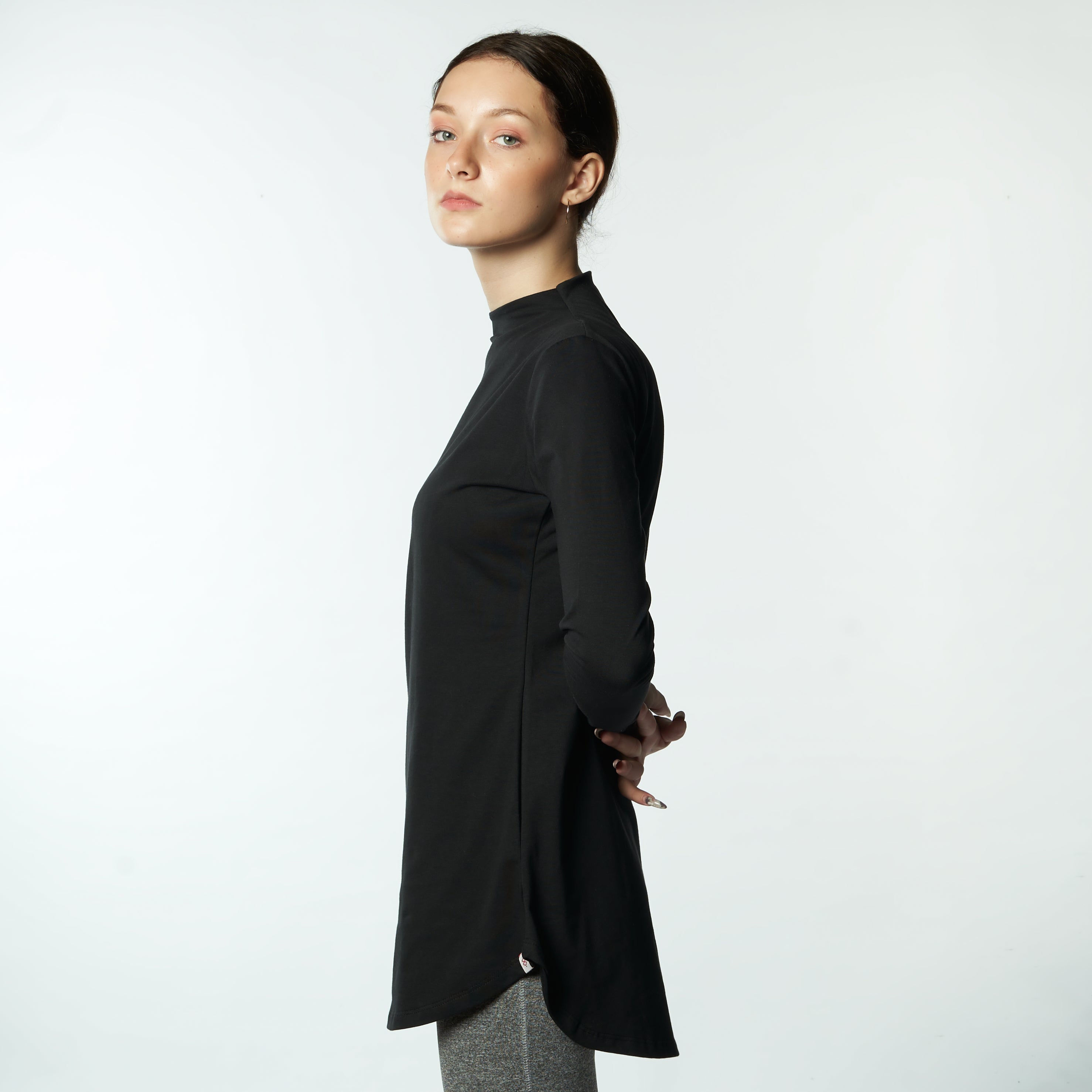 Bamboo + Premium Cotton Double Layer Long Fit Long Sleeves Basic T - Shirt - Breathe Everyday LTD