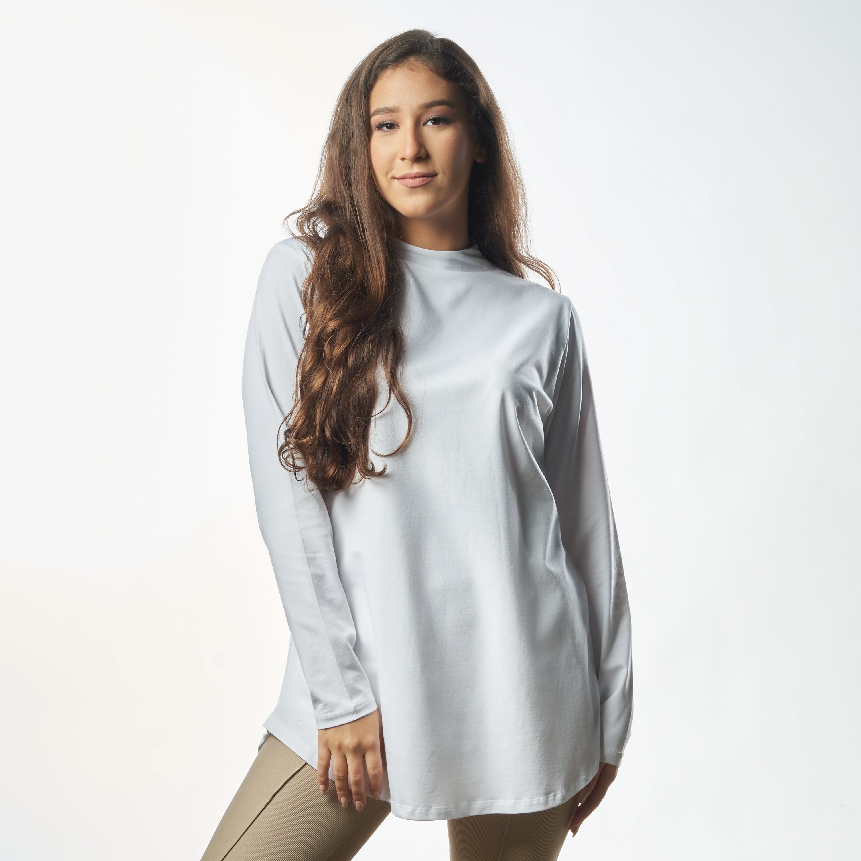 Bamboo + Premium Cotton Double Layer Long Fit Long Sleeves Basic T - Shirt - Breathe Everyday LTD