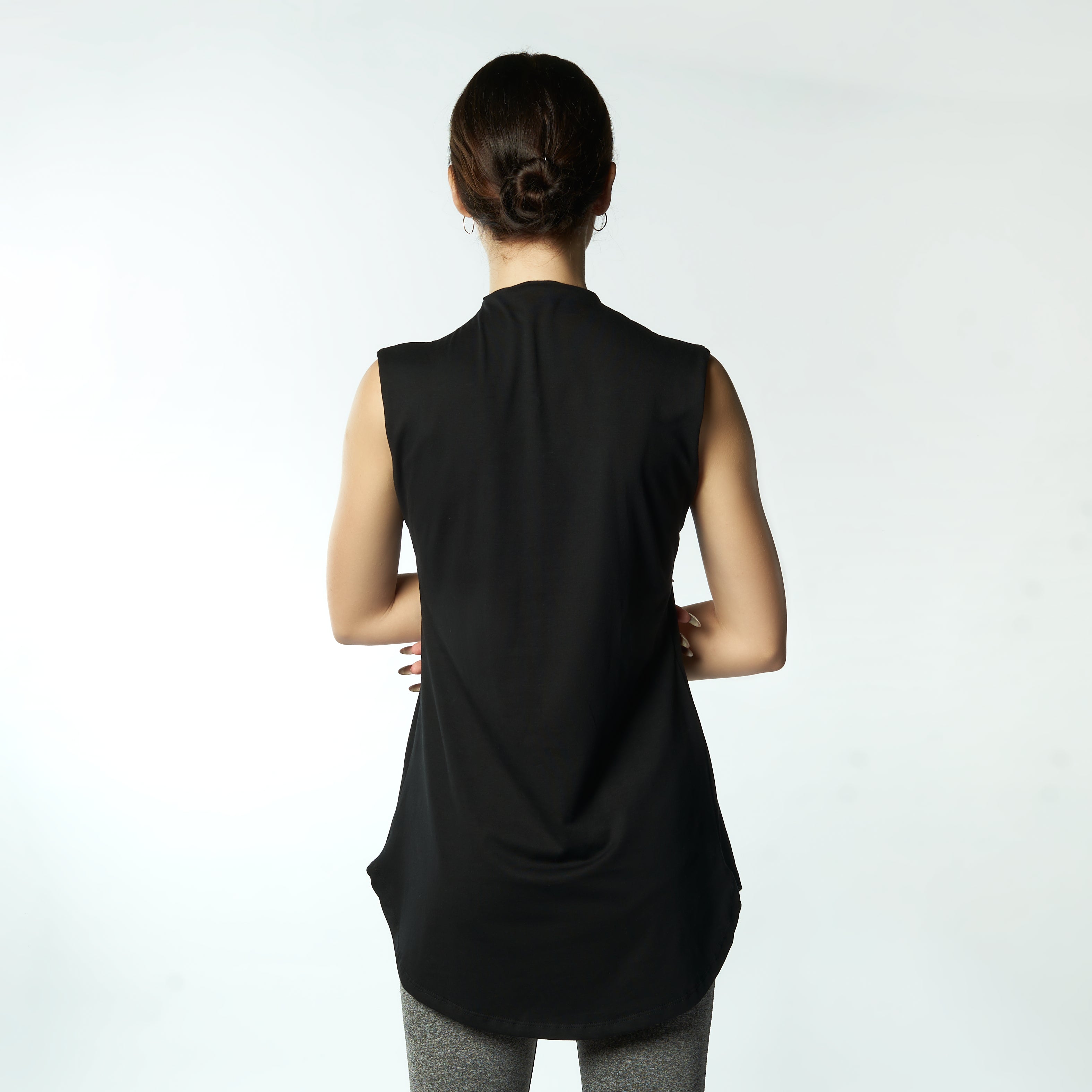 Bamboo + Premium Cotton Double Layer Long Fit Sleeveless Basic T - Shirt - Breathe Everyday LTD