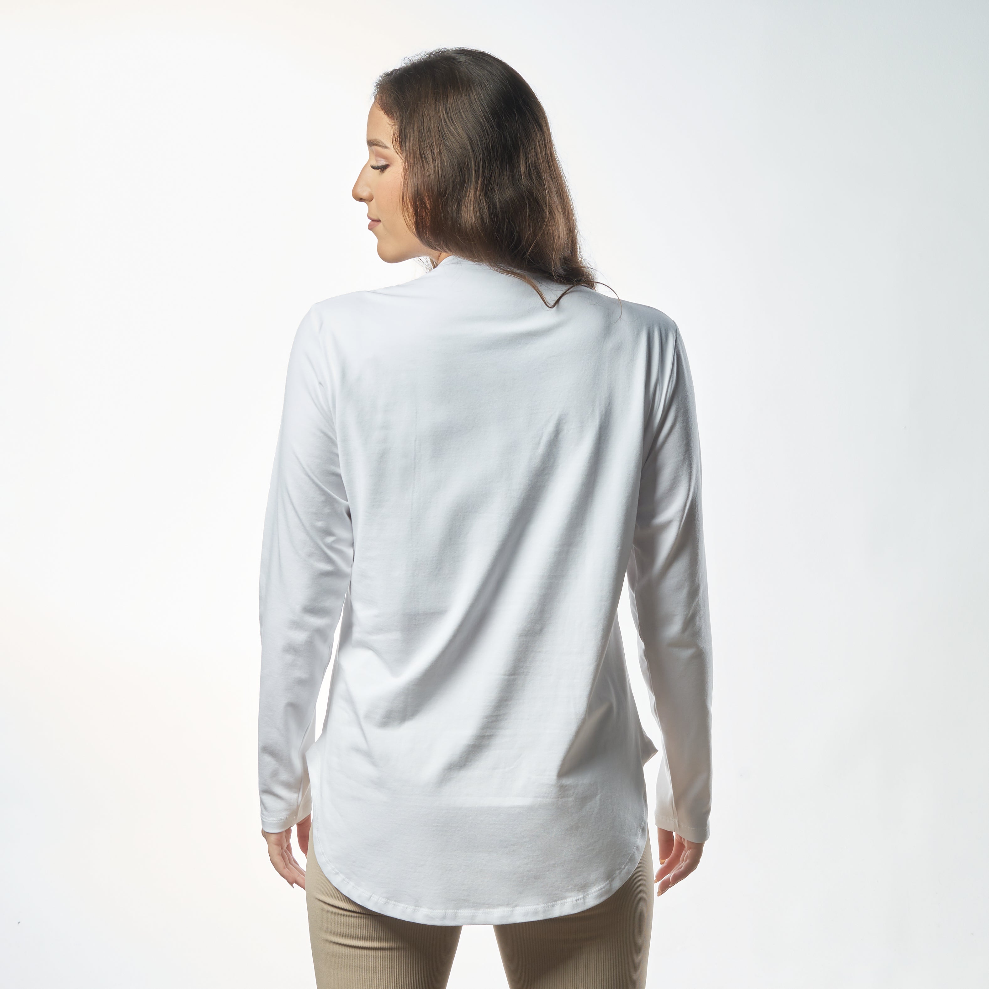 Bamboo + Premium Cotton Double Layer Short Fit Long Sleeves Basic T - Shirt - Breathe Everyday LTD