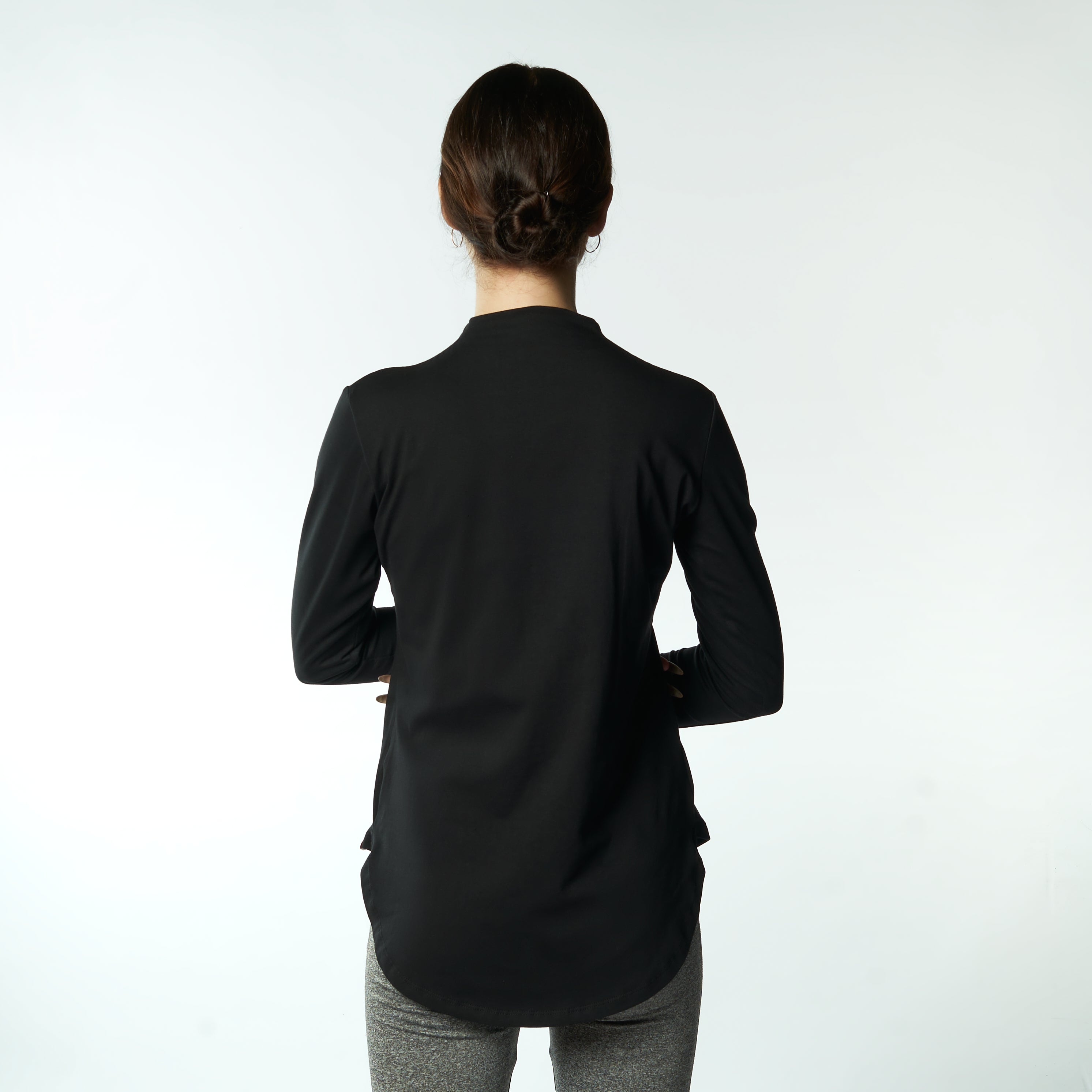 Bamboo + Premium Cotton Double Layer Short Fit Long Sleeves Basic T - Shirt - Breathe Everyday LTD